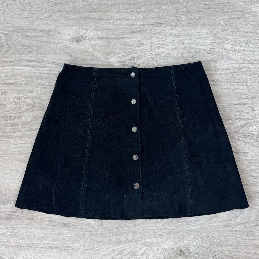 TOPSHOP black leather mini skirt